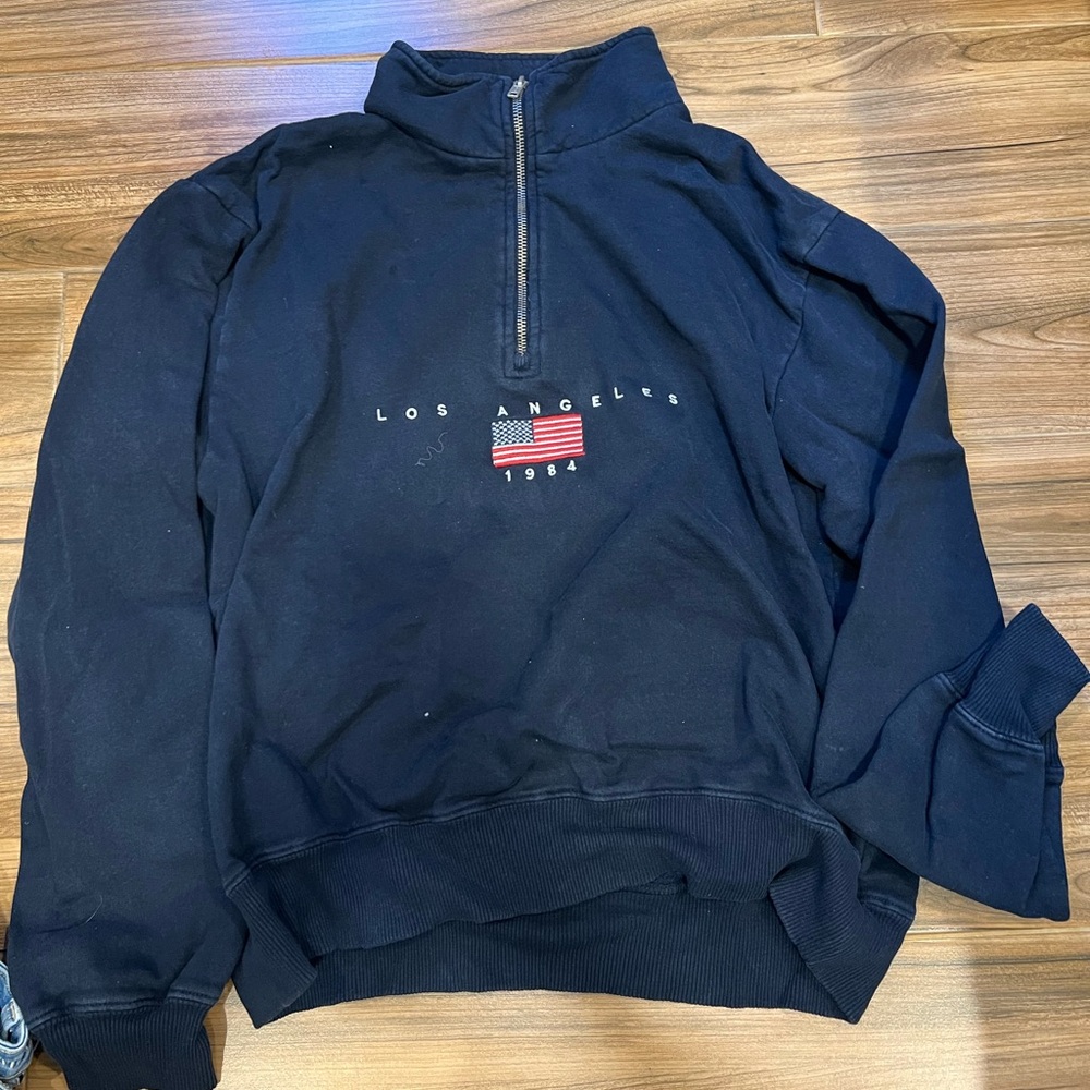 Pacsun Los Angeles 1/4 zip up (dark navy/small)
